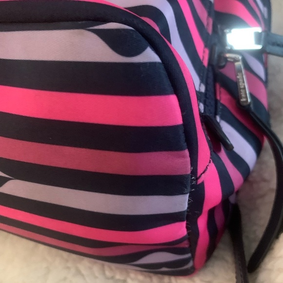 Kate Spade Pink and Black Striped Backpack - Picture 14 of 16